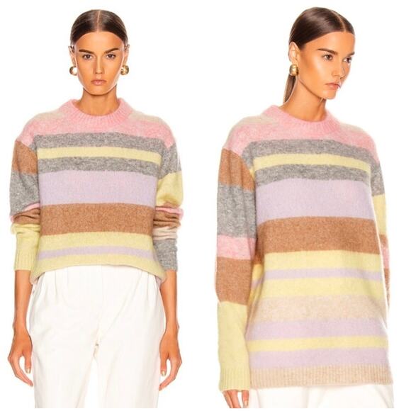 Acne Studios Kalbah Mohair Wool Stripe Longline Oversized Sweater, Size XXS, EUC - Picture 4 of 16